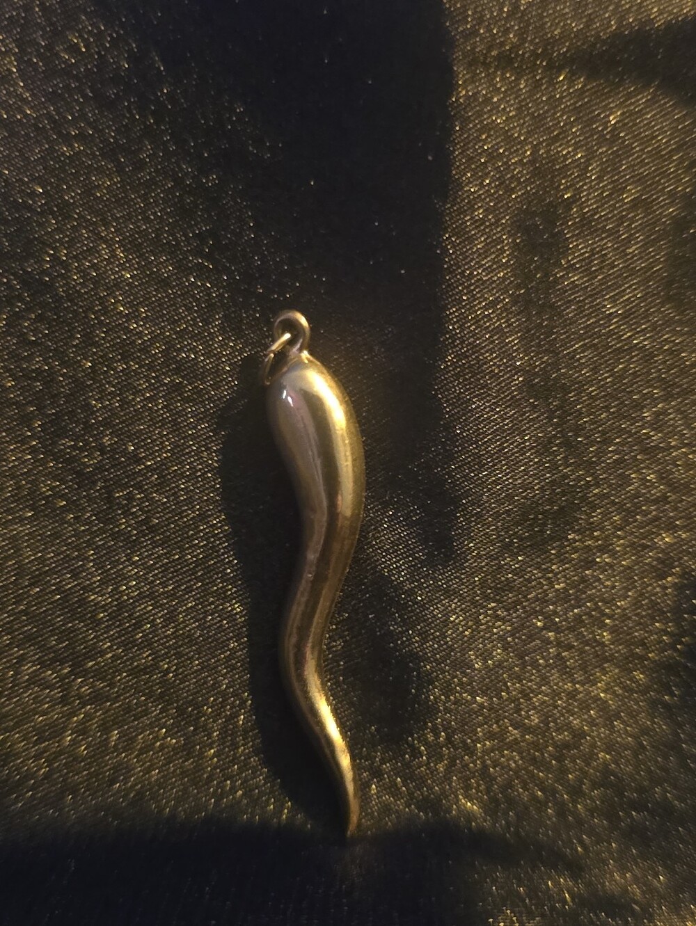 Vintage 14k Yellow Gold Italian Horn Pendant For Good Luck